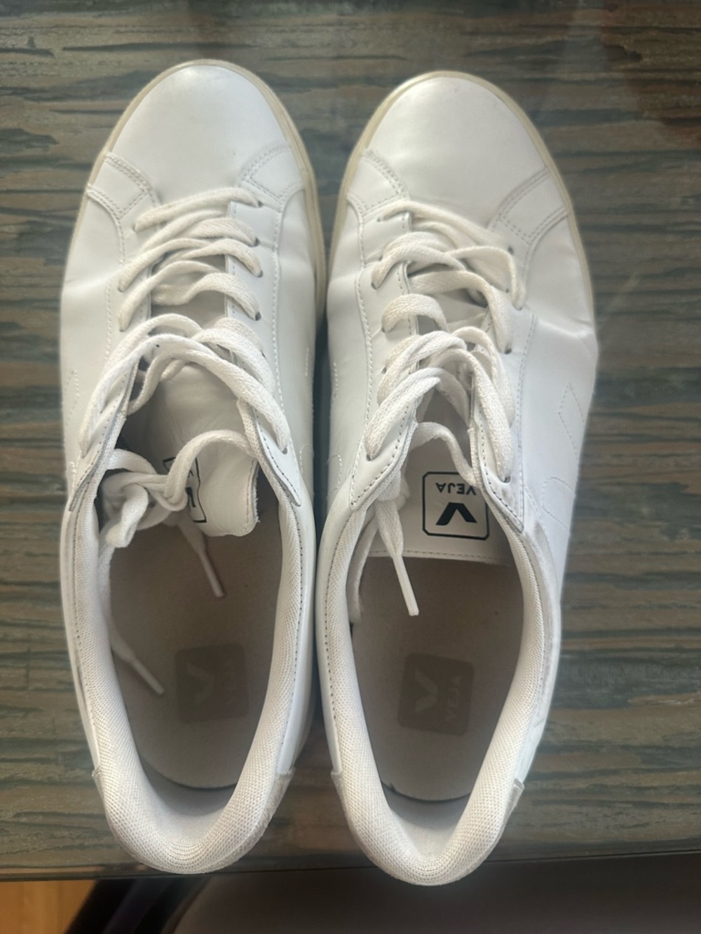 Veja White Low-Top Leather Sneakers